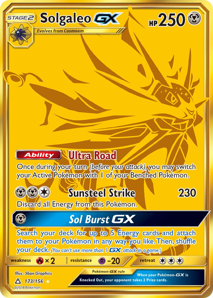Solgaleo-GX 173/156 — Ultra Prism (English Pokémon TCG card)