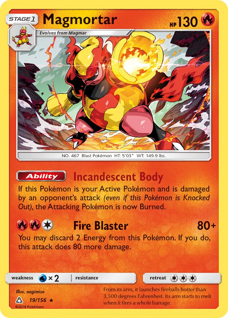 Magmortar 019/156 — Ultra Prism (English Pokémon TCG card)