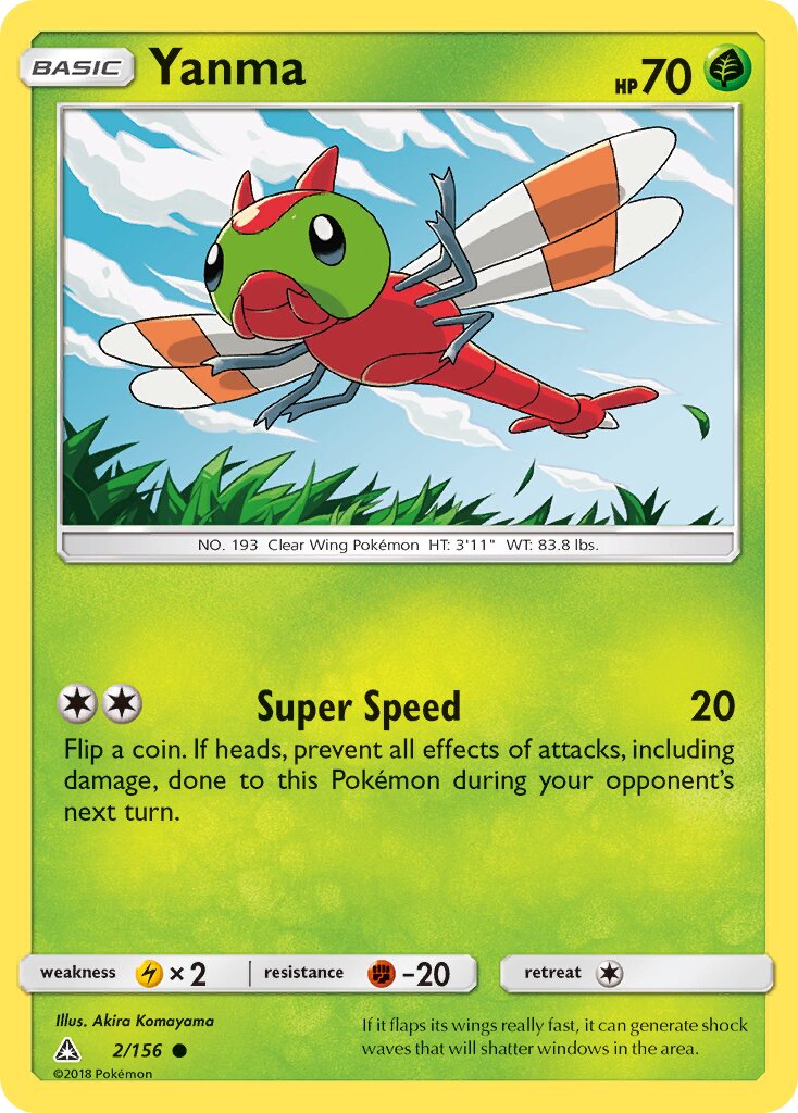 Yanma 002/156 — Ultra Prism (English Pokémon TCG card)