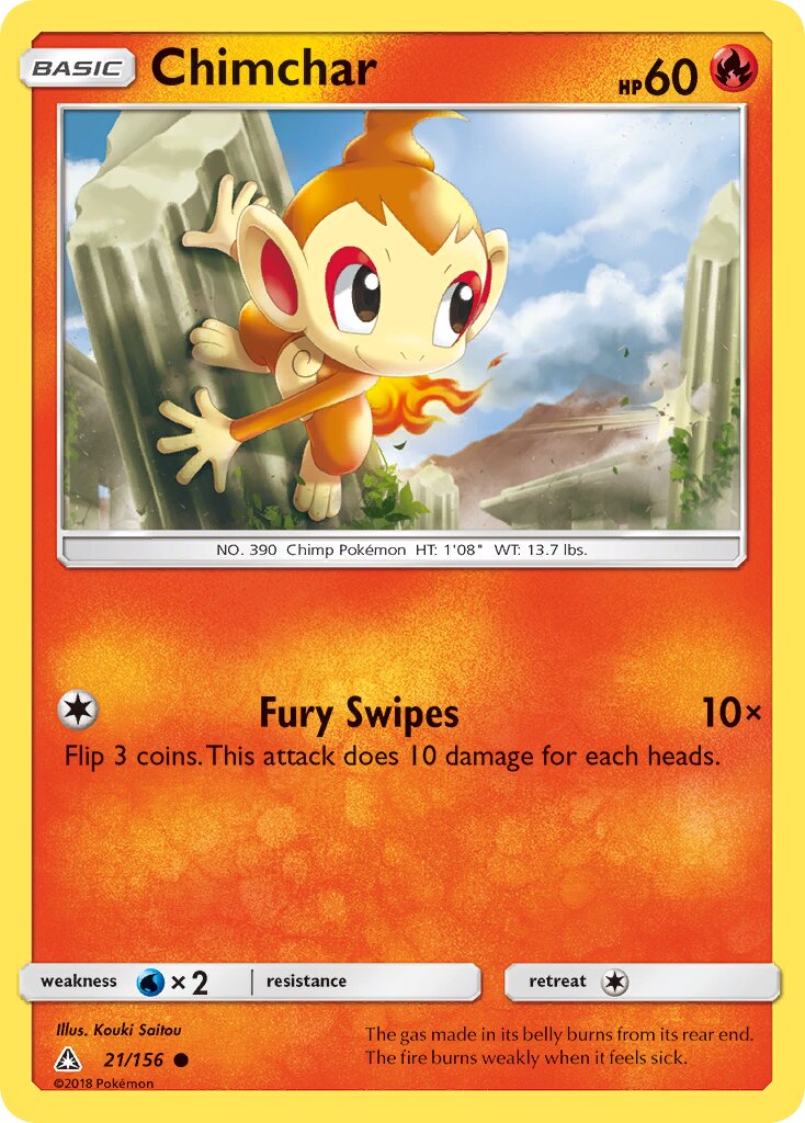 Chimchar 021/156 — Ultra Prism (English Pokémon TCG card)