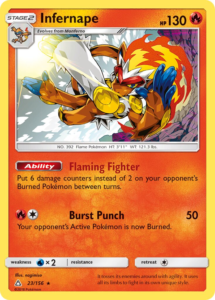Infernape 023/156 — Ultra Prism (English Pokémon TCG card)