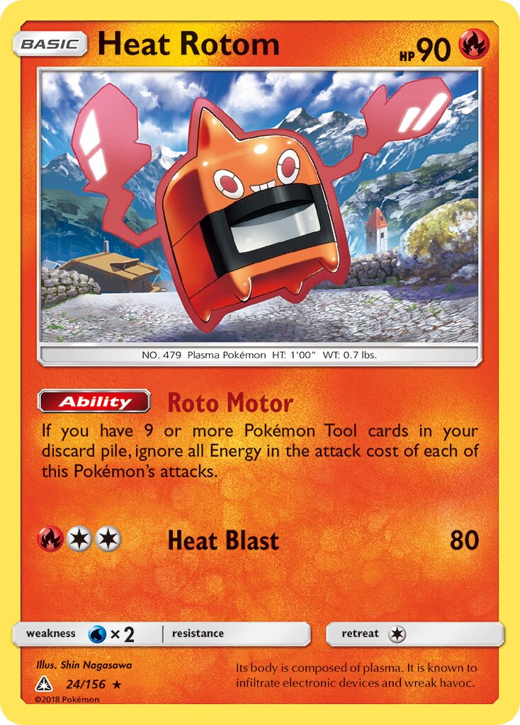 Heat Rotom 024/156 — Ultra Prism (English Pokémon TCG card)
