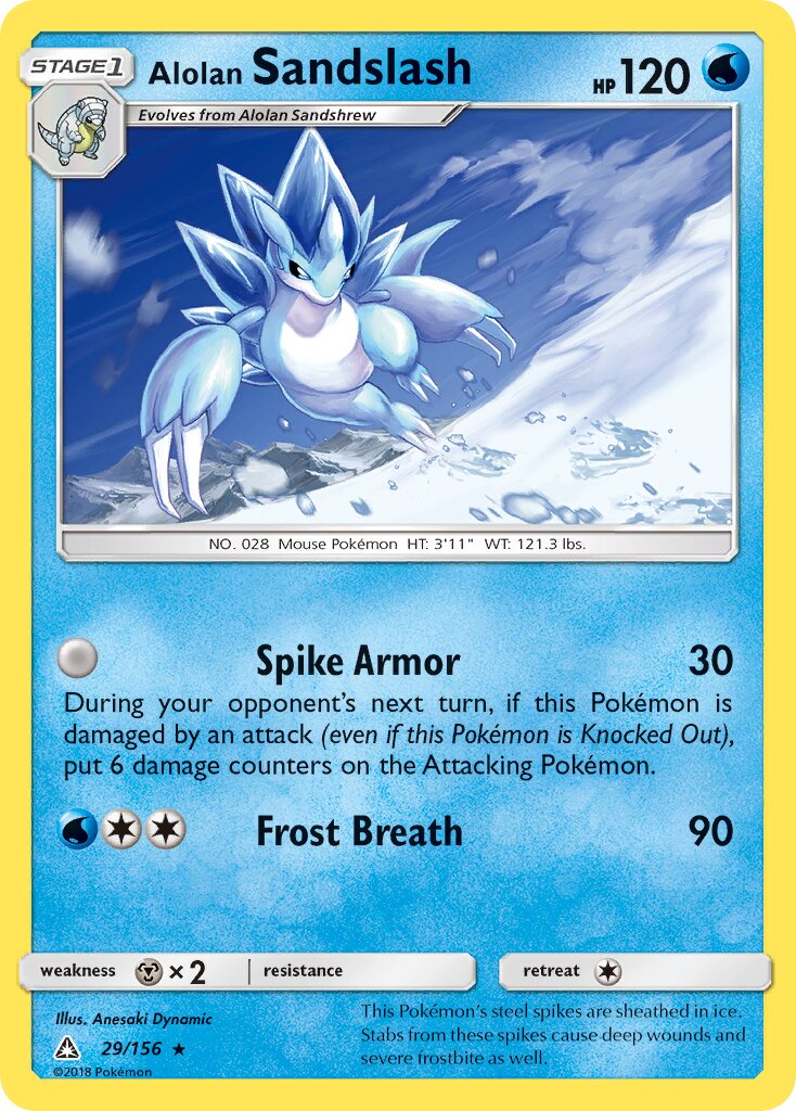 Alolan Sandslash 029/156 — Ultra Prism (English Pokémon TCG card)