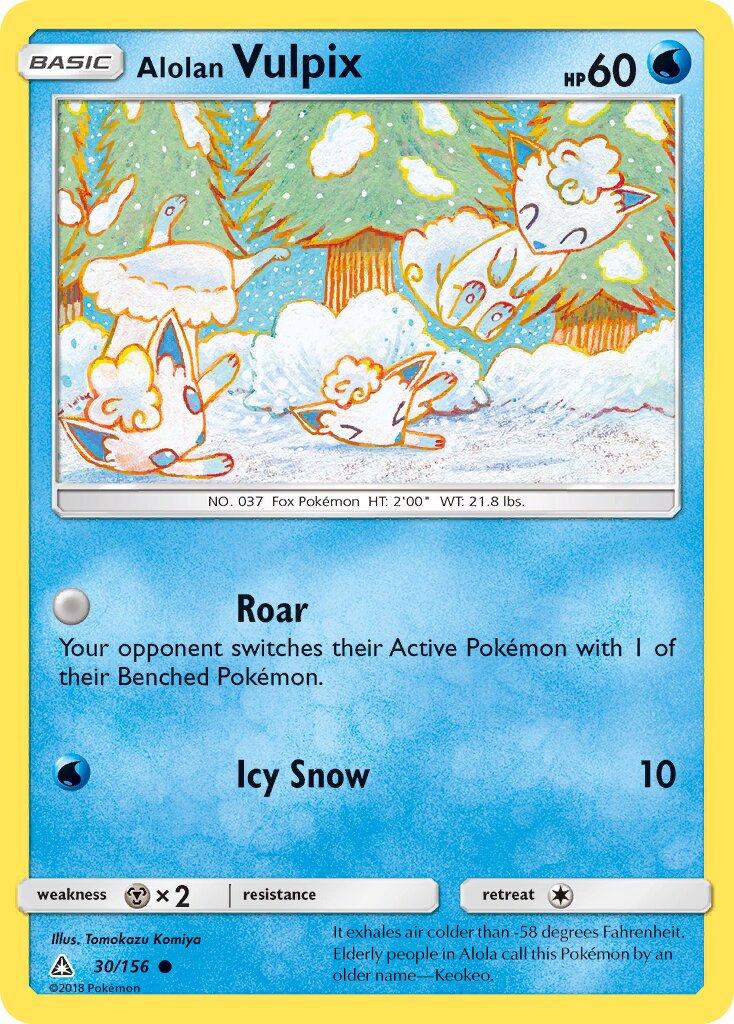 Alolan Vulpix 030/156 — Ultra Prism (English Pokémon TCG card)
