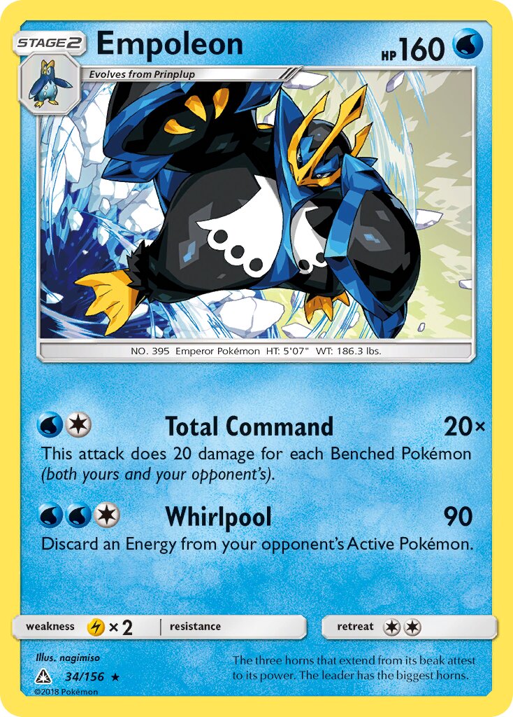 Empoleon 034/156 — Ultra Prism (English Pokémon TCG card)