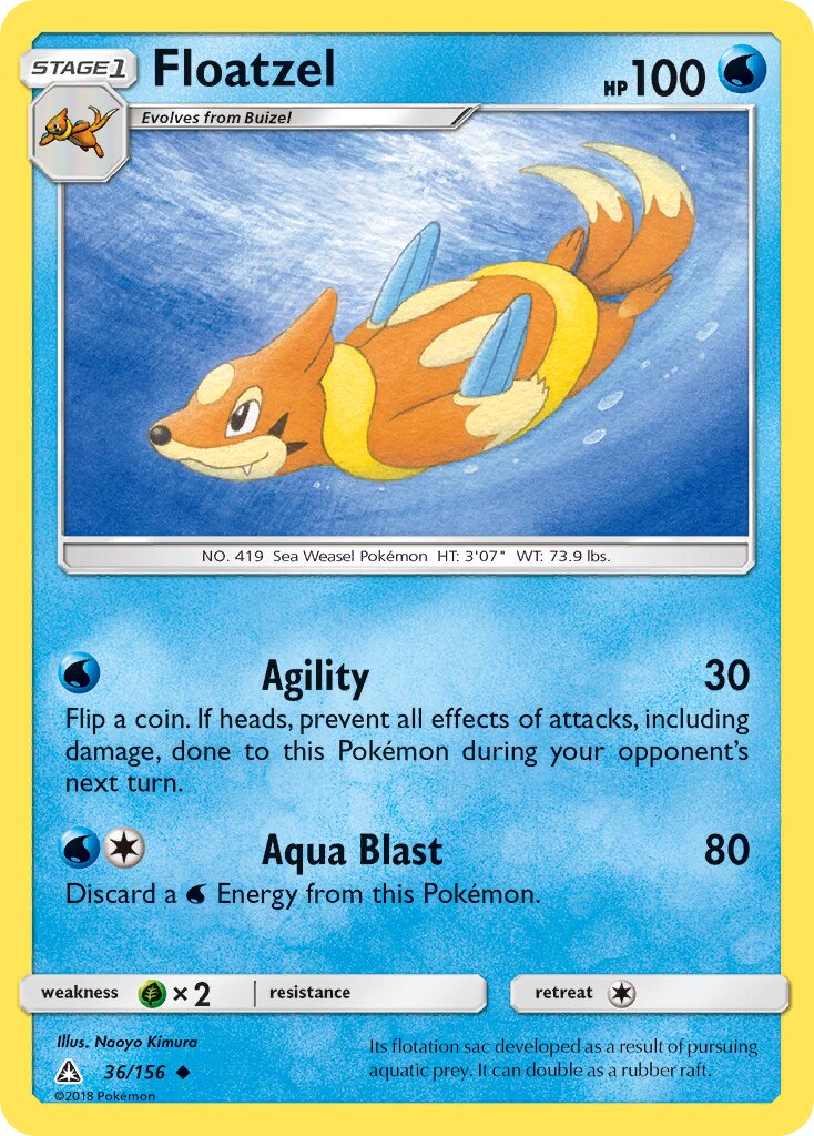 Floatzel 036/156 — Ultra Prism (English Pokémon TCG card)