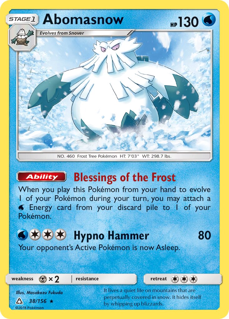 Abomasnow 038/156 — Ultra Prism (English Pokémon TCG card)