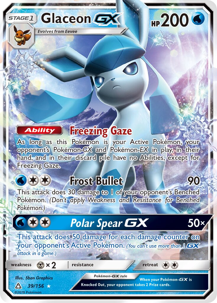 Glaceon-GX 039/156 — Ultra Prism (English Pokémon TCG card)