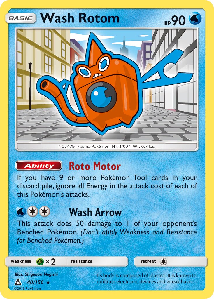 Wash Rotom 040/156 — Ultra Prism (English Pokémon TCG card)