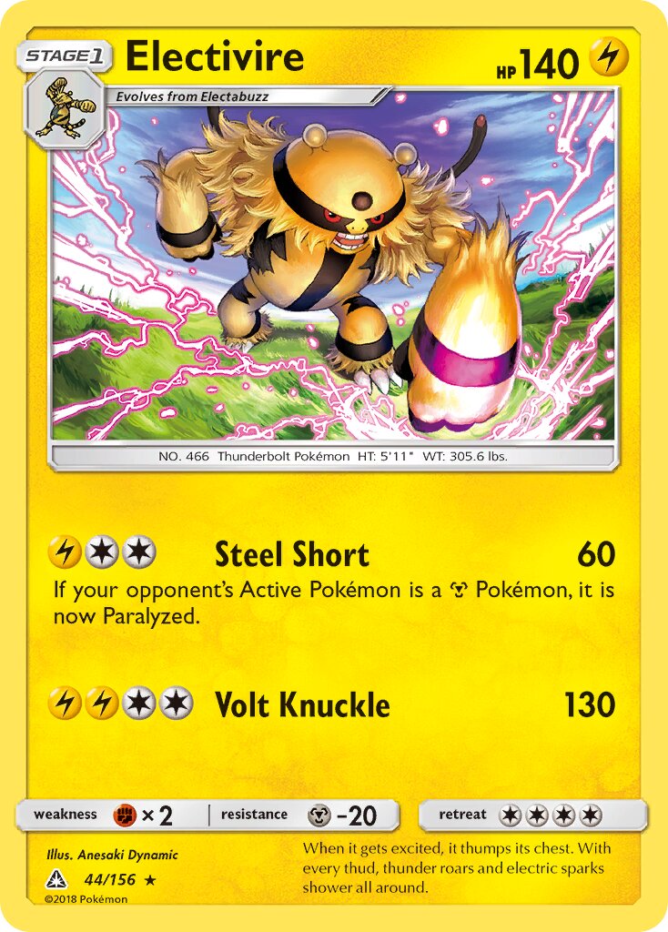 Electivire 044/156 — Ultra Prism (English Pokémon TCG card)