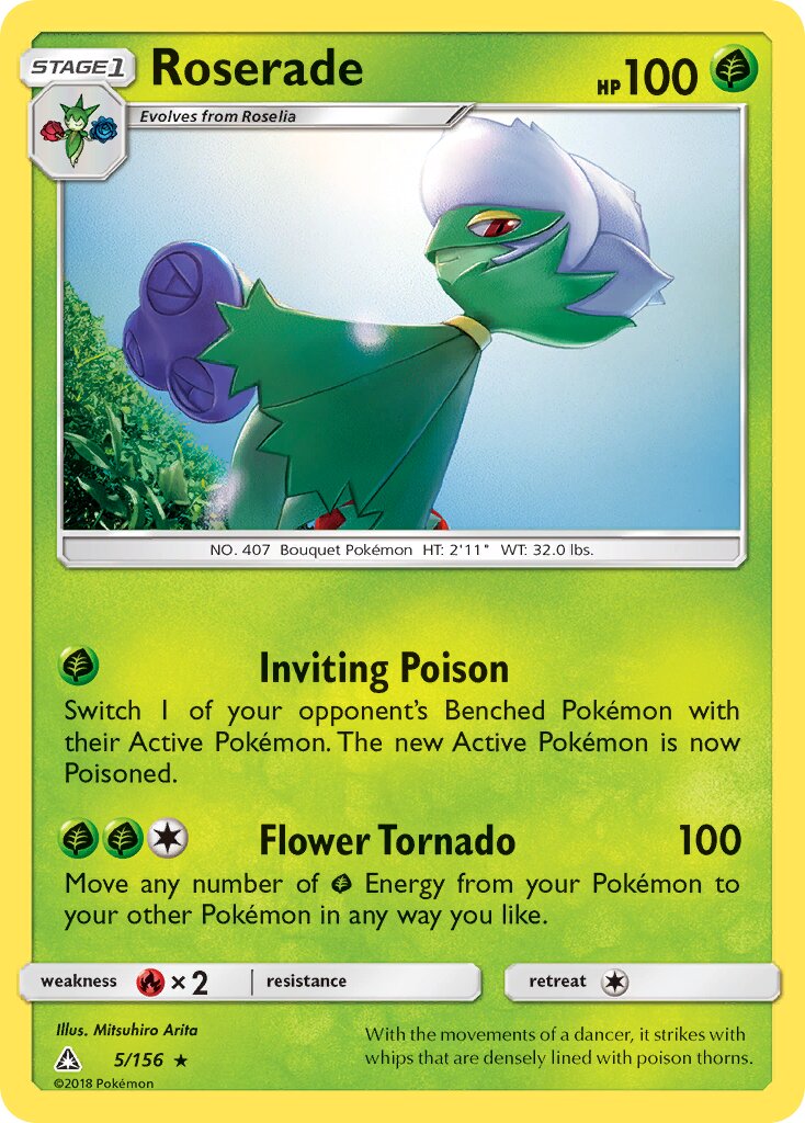 Roserade 005/156 — Ultra Prism (English Pokémon TCG card)