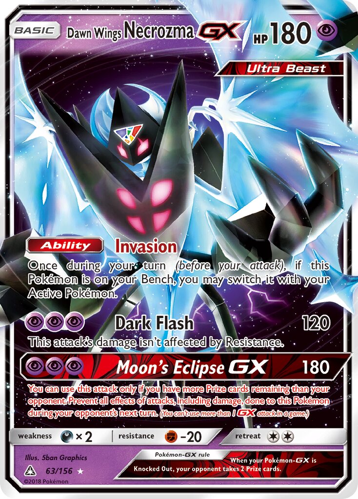 Dawn Wings Necrozma-GX 063/156 — Ultra Prism (English Pokémon TCG card)
