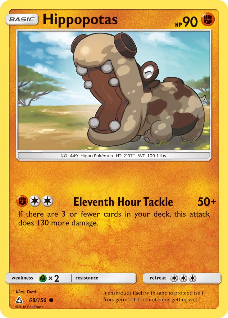Hippopotas 068/156 — Ultra Prism (English Pokémon TCG card)