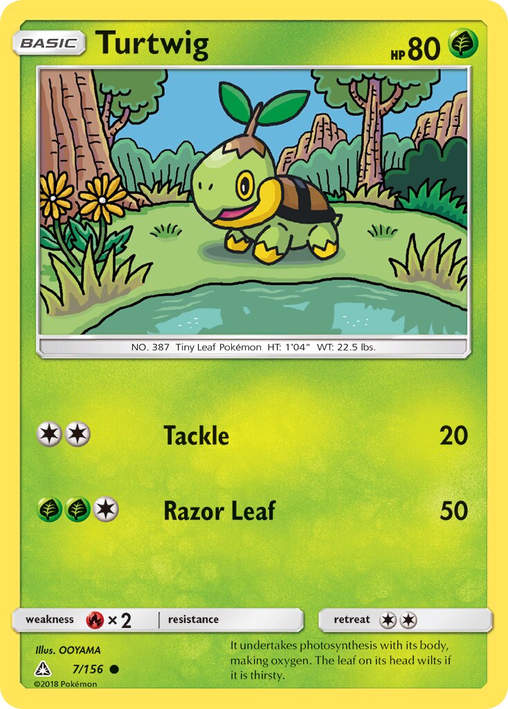 Turtwig 007/156 — Ultra Prism (English Pokémon TCG card)