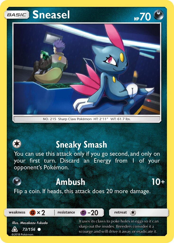 Sneasel 073/156 — Ultra Prism (English Pokémon TCG card)