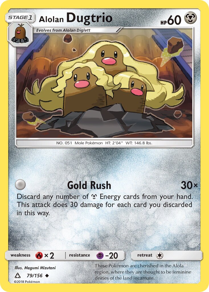 Alolan Dugtrio 079/156 — Ultra Prism (English Pokémon TCG card)