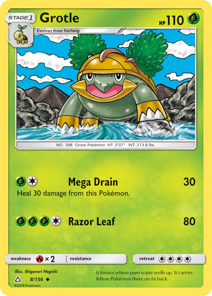 Grotle 008/156 — Ultra Prism (English Pokémon TCG card)
