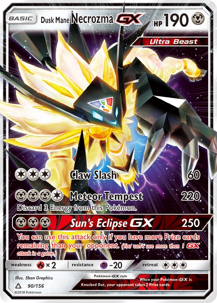Dusk Mane Necrozma-GX 090/156 — Ultra Prism (English Pokémon TCG card)