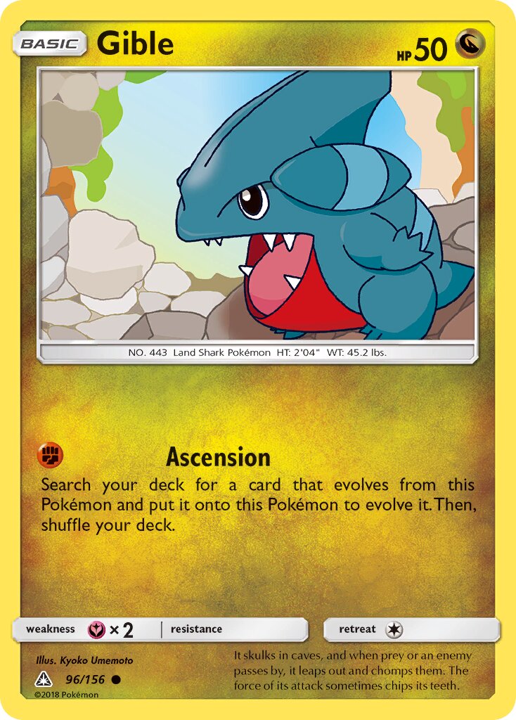 Gible 096/156 — Ultra Prism (English Pokémon TCG card)