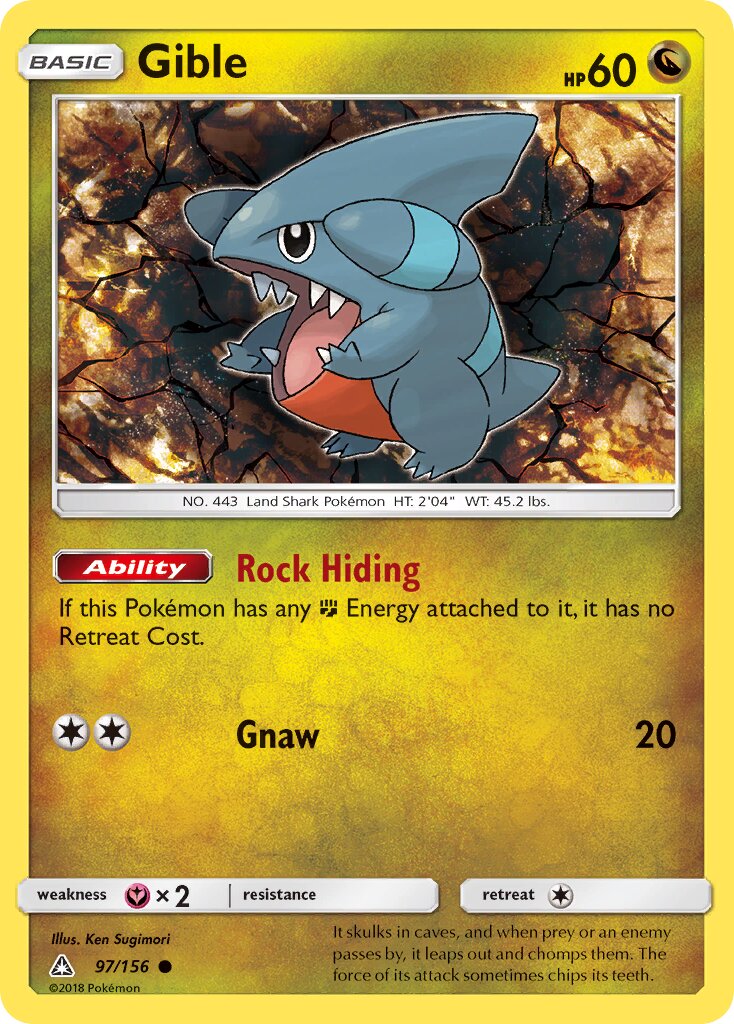 Gible 097/156 — Ultra Prism (English Pokémon TCG card)
