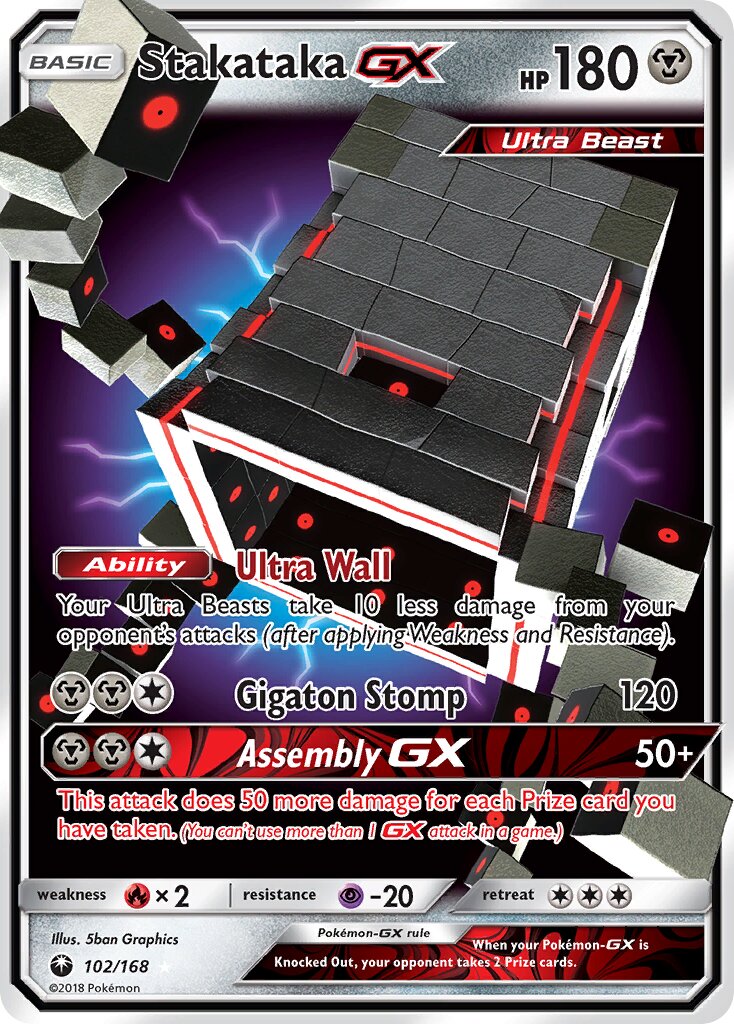 Stakataka-GX 102 — Celestial Storm (English Pokémon TCG card)