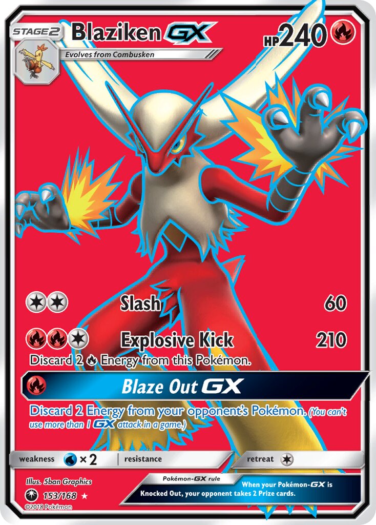 Blaziken-GX 153 — Celestial Storm (English Pokémon TCG card)