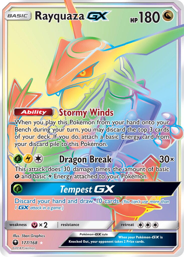 Rayquaza-GX 177 — Celestial Storm (English Pokémon TCG card)