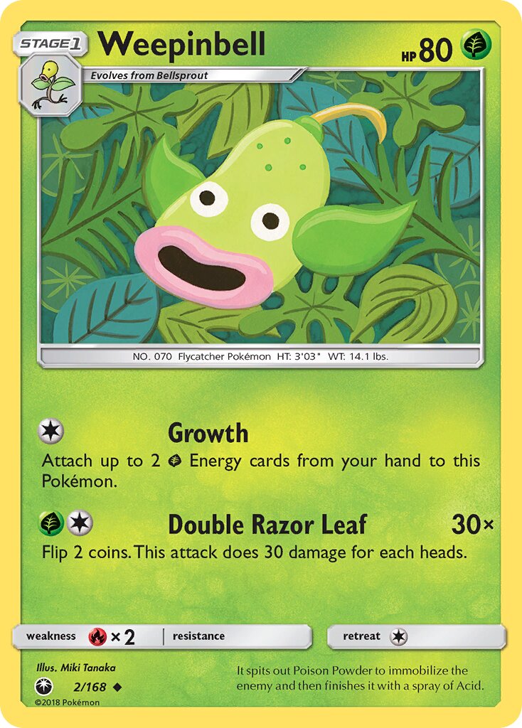 Weepinbell 002 — Celestial Storm (English Pokémon TCG card)