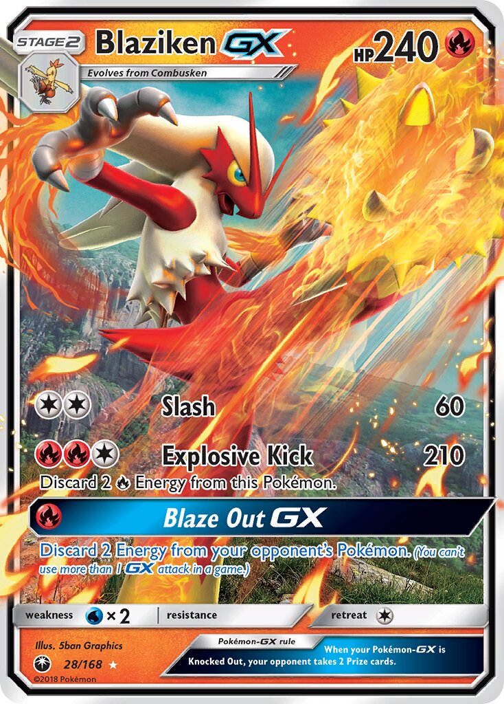 Blaziken-GX 028 — Celestial Storm (English Pokémon TCG card)