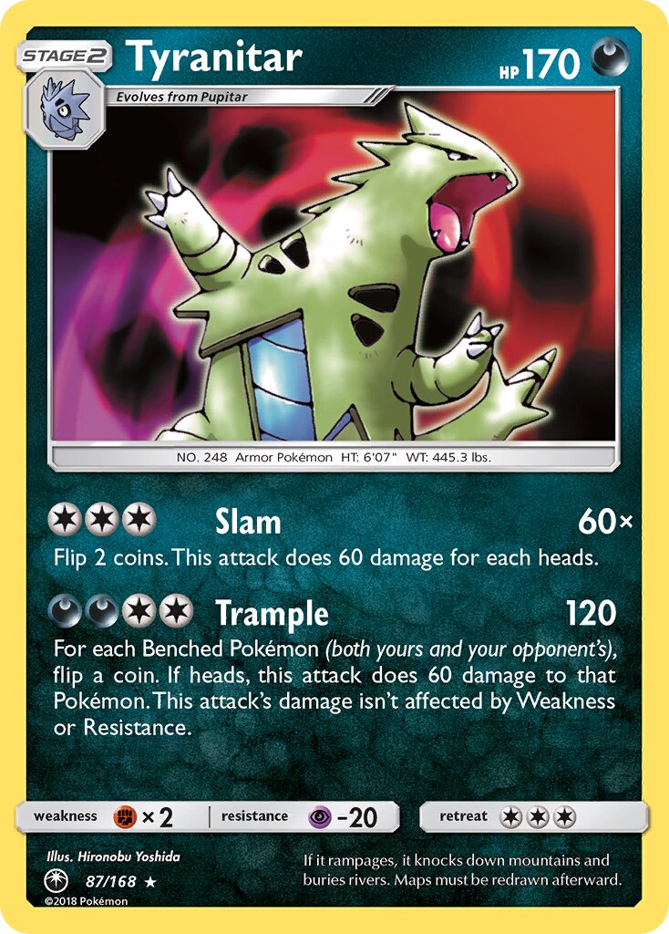 Tyranitar 087 — Celestial Storm (English Pokémon TCG card)