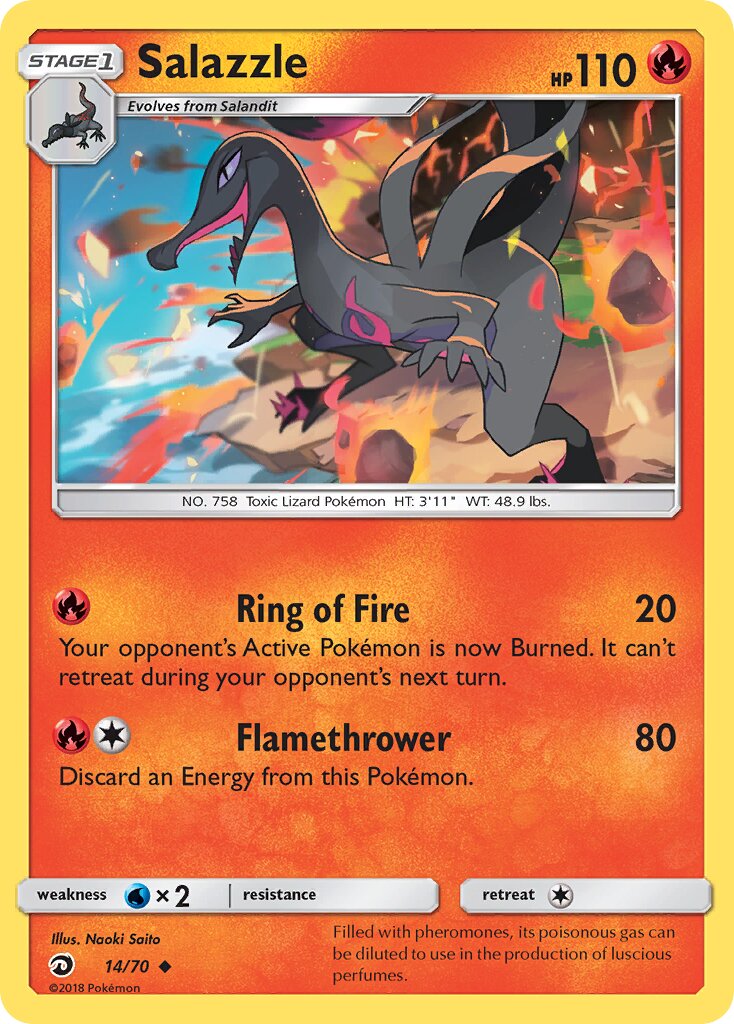 Salazzle 014/70 — Dragon Majesty (English Pokémon TCG card)