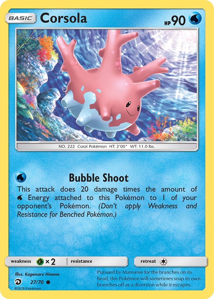 Corsola 027/70 — Dragon Majesty (English Pokémon TCG card)
