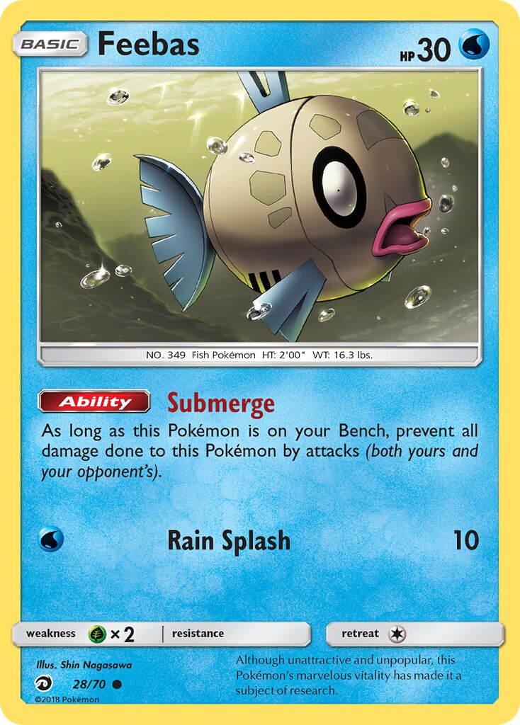 Feebas 028/70 — Dragon Majesty (English Pokémon TCG card)
