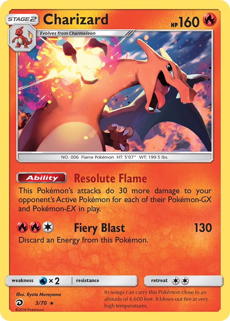 Charizard 003/70 — Dragon Majesty (English Pokémon TCG card)