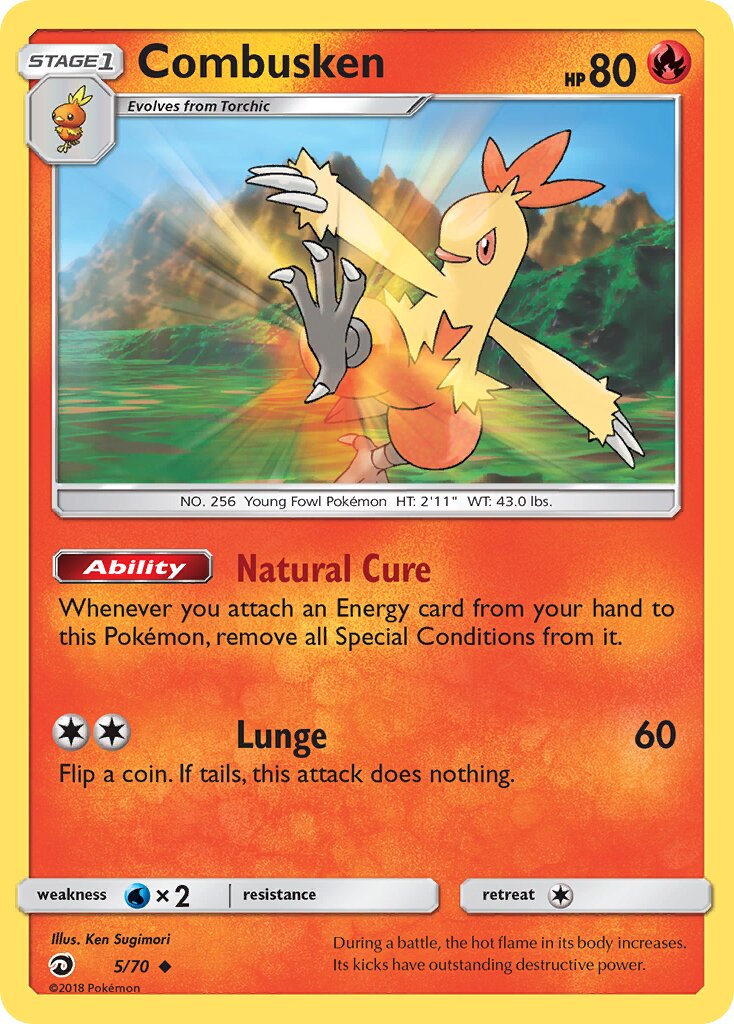 Combusken 005/70 — Dragon Majesty (English Pokémon TCG card)