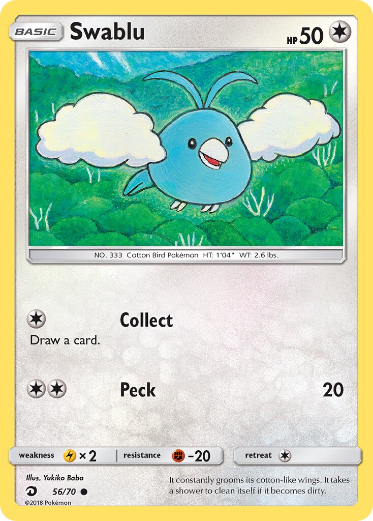 Swablu 056/70 — Dragon Majesty (English Pokémon TCG card)