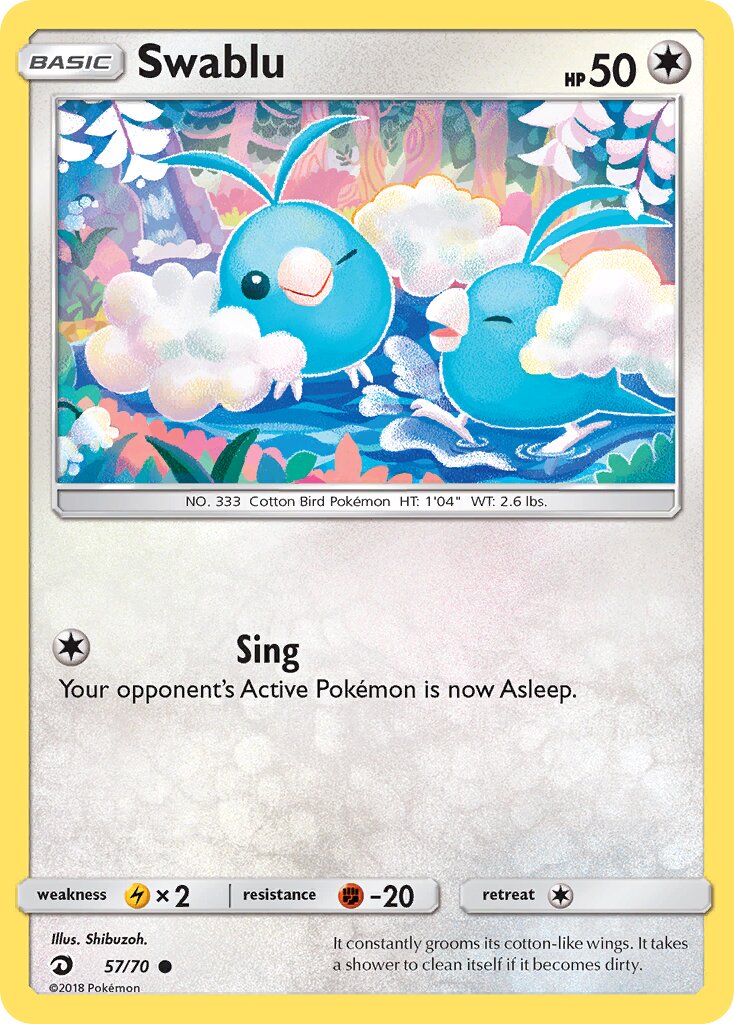 Swablu 057/70 — Dragon Majesty (English Pokémon TCG card)