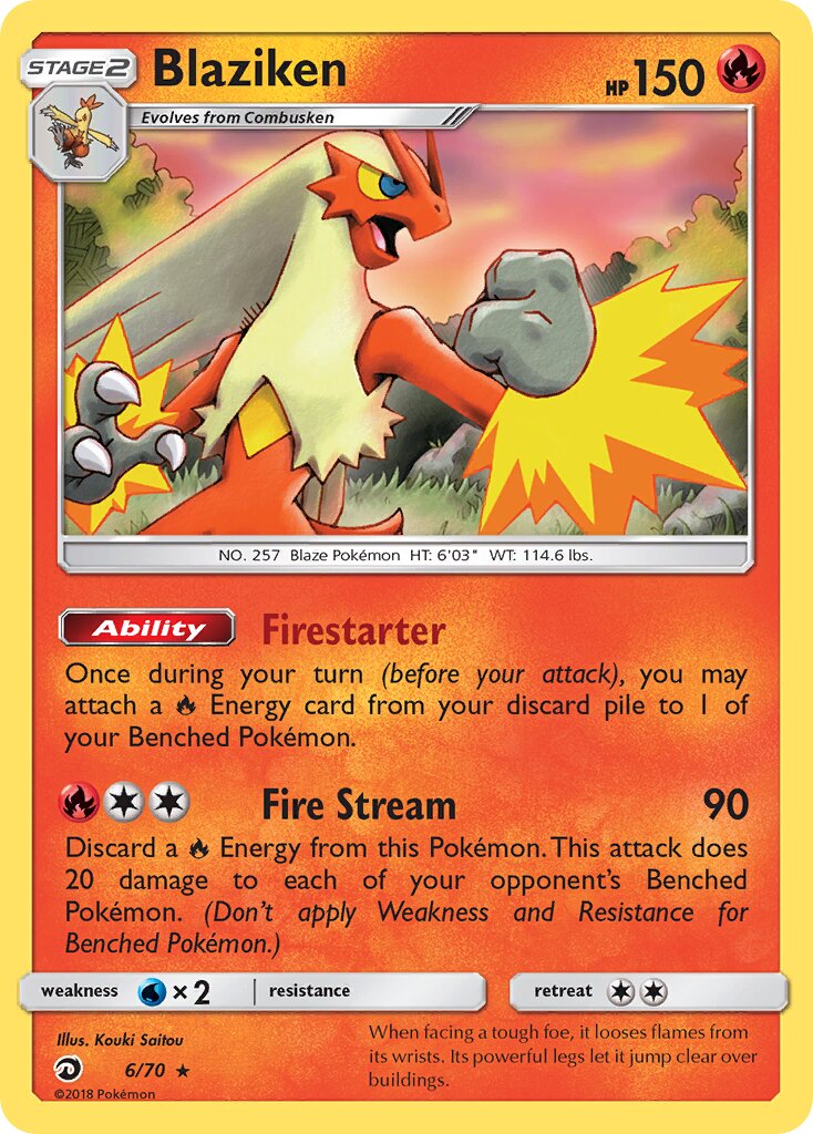 Blaziken 006/70 — Dragon Majesty (English Pokémon TCG card)