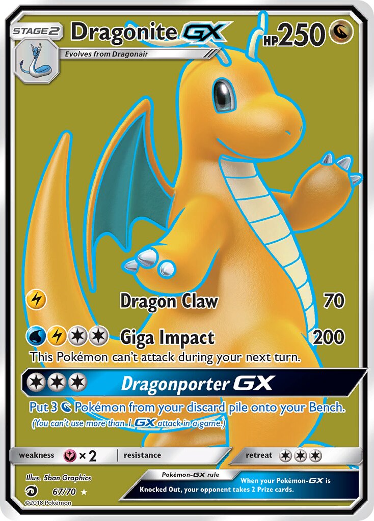 Dragonite-GX 067/70 — Dragon Majesty (English Pokémon TCG card)