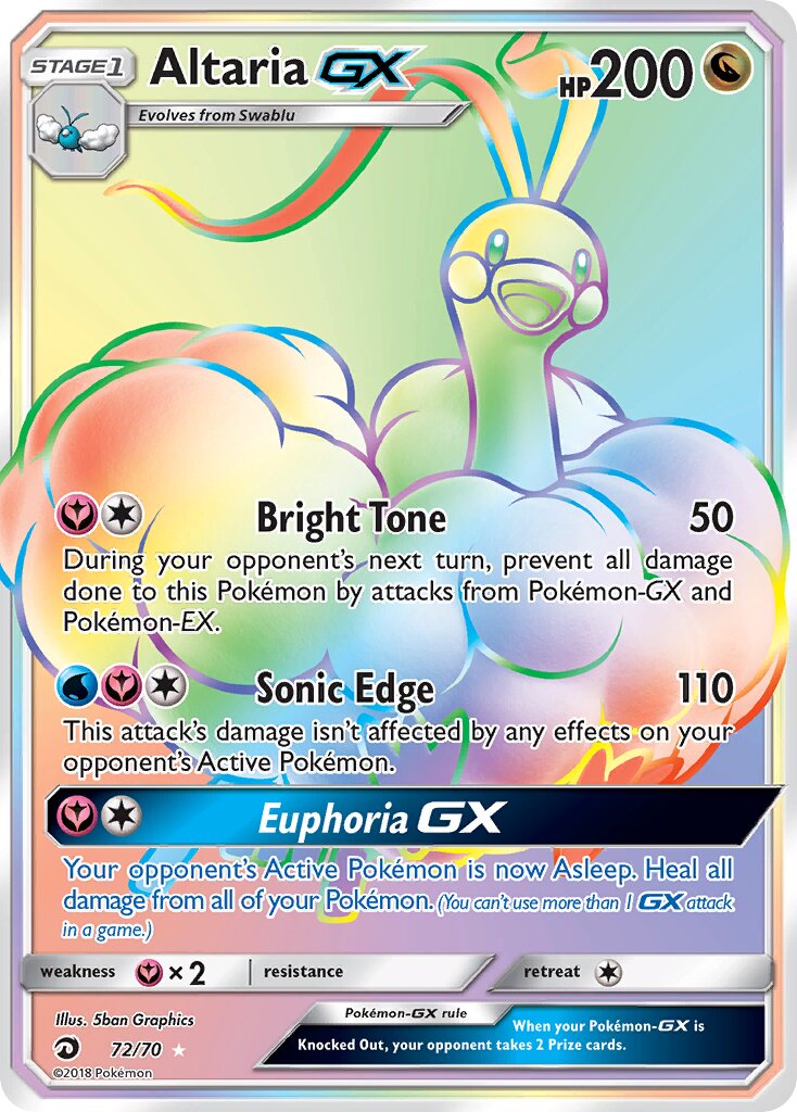 Altaria-GX 072/70 — Dragon Majesty (English Pokémon TCG card)