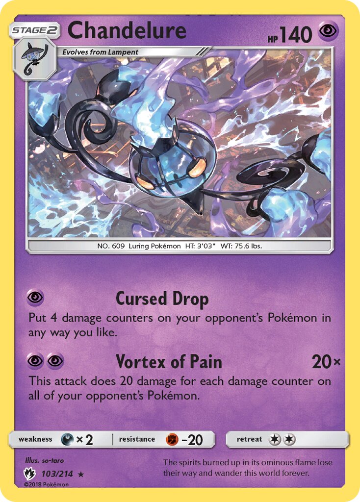 Chandelure 103/214 — Lost Thunder (English Pokémon TCG card)