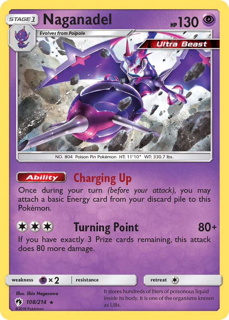 Naganadel 108/214 — Lost Thunder (English Pokémon TCG card)