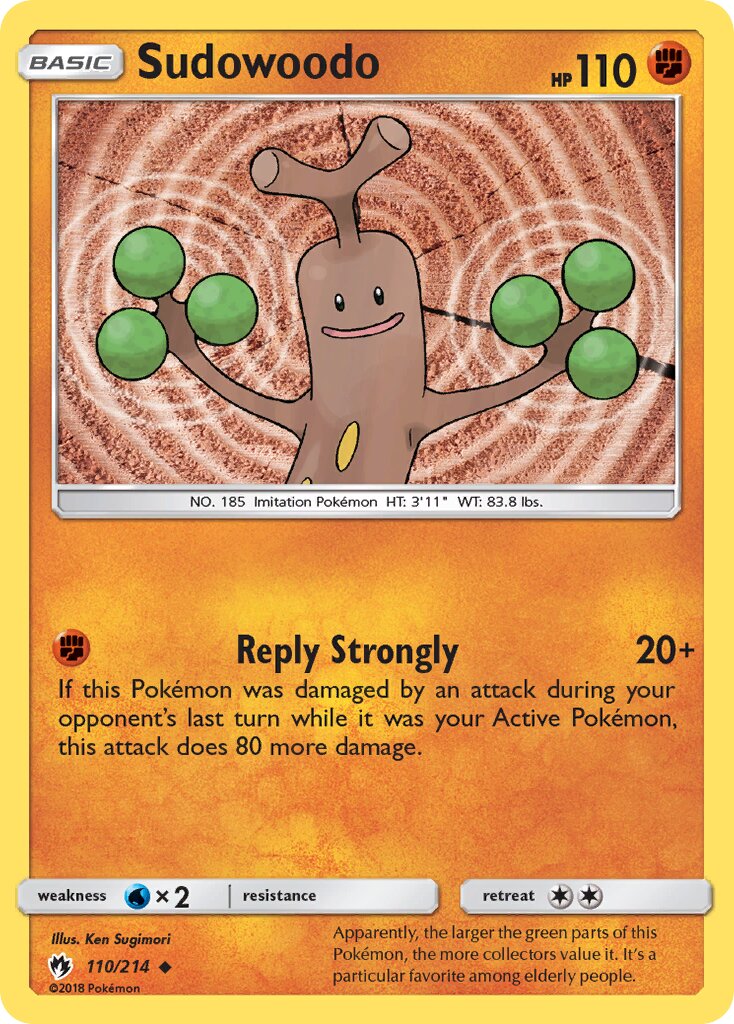Sudowoodo 110/214 — Lost Thunder (English Pokémon TCG card)