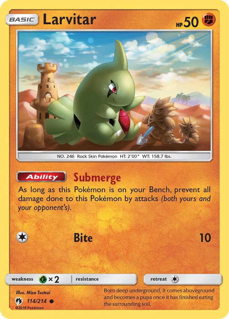 Larvitar 114/214 — Lost Thunder (English Pokémon TCG card)