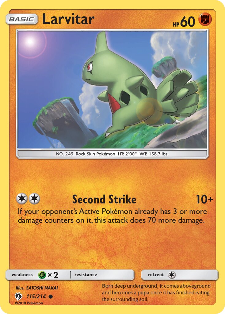 Larvitar 115/214 — Lost Thunder (English Pokémon TCG card)