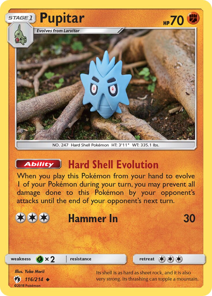 Pupitar 116/214 — Lost Thunder (English Pokémon TCG card)