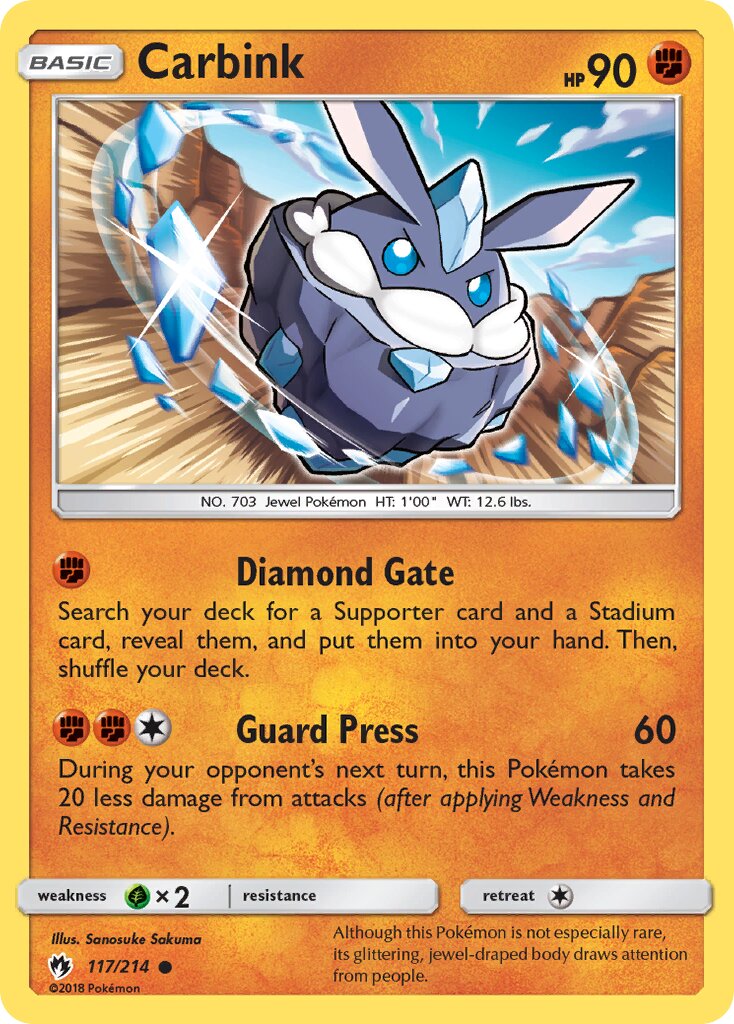 Carbink 117/214 — Lost Thunder (English Pokémon TCG card)