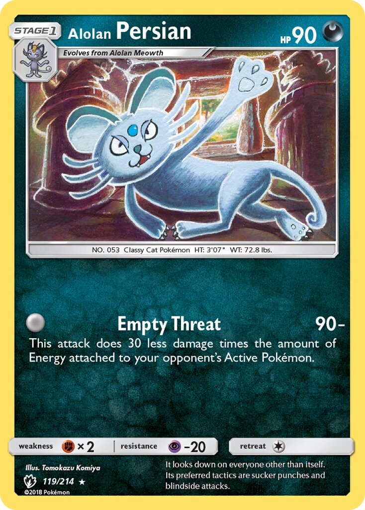 Alolan Persian 119/214 — Lost Thunder (English Pokémon TCG card)