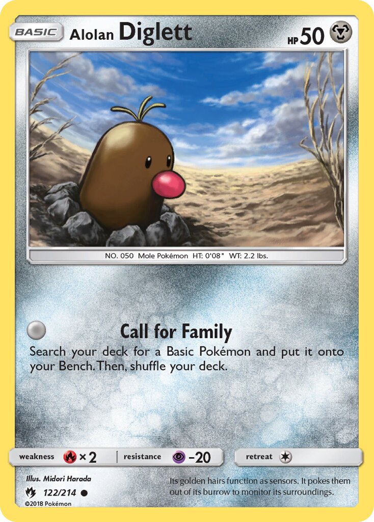 Alolan Diglett 122/214 — Lost Thunder (English Pokémon TCG card)