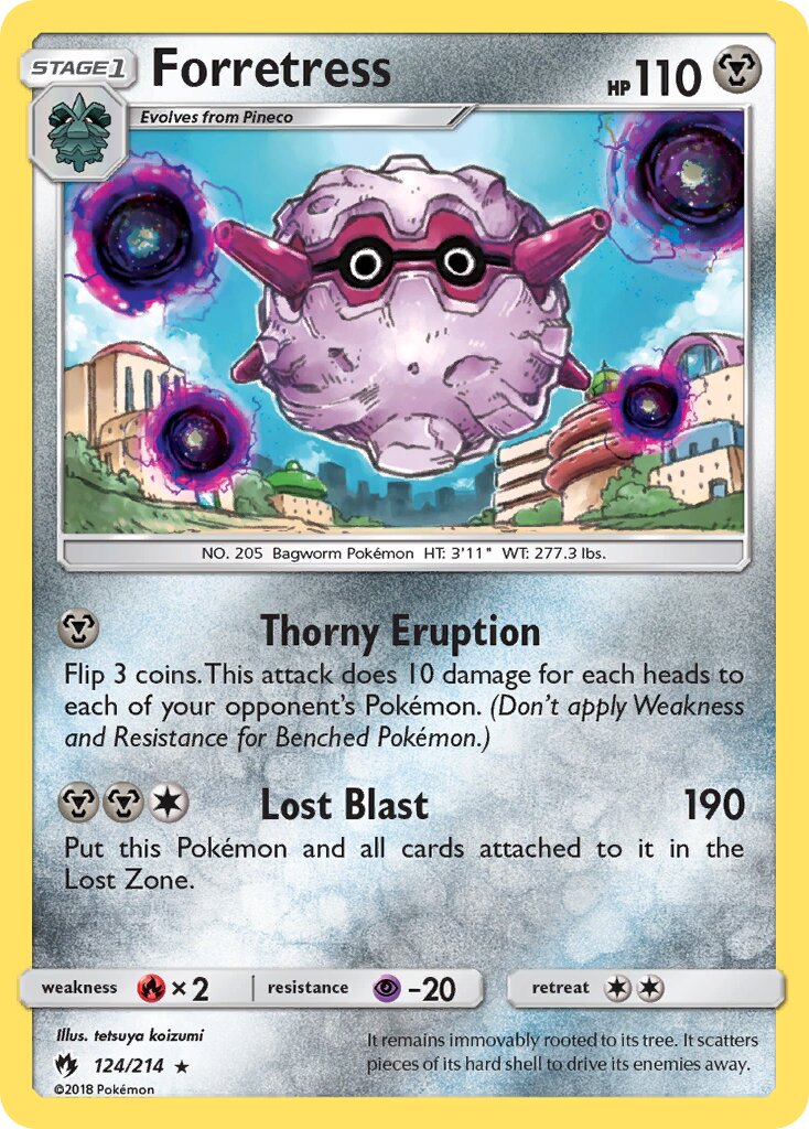 Forretress 124/214 — Lost Thunder (English Pokémon TCG card)